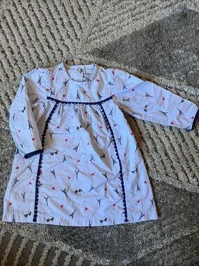 Crown & Ivy Paris Blue/White Striped Dress - 12 Months